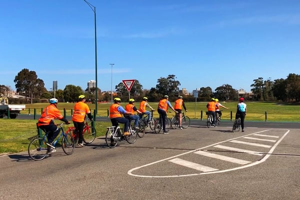 Cyclist indicating training edited